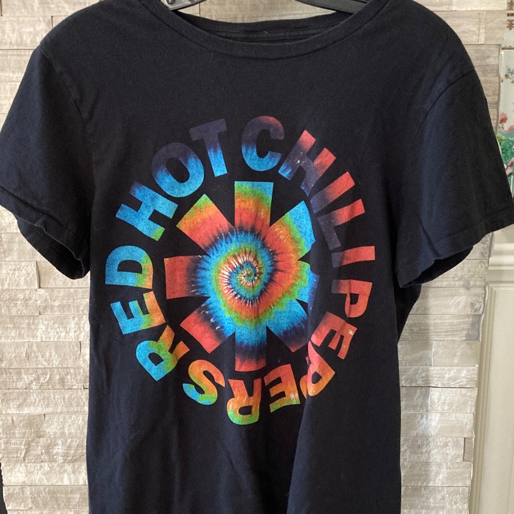 Red Hot Chili Peppers Black Graphic Tie Dye S Sleeve T-Shirt Band Tee Med 2013